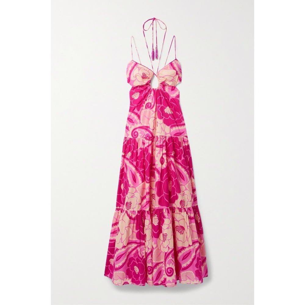 FARM Rio Pink and Cream Floral Tie-Front Maxi Dress - Picture 3 of 16